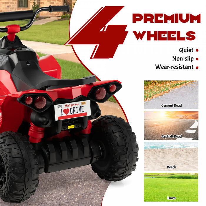 Costway 12v Battery Powered Kids Ride On Atv Electric 4-wheeler Quad Car With Mp3 & Light