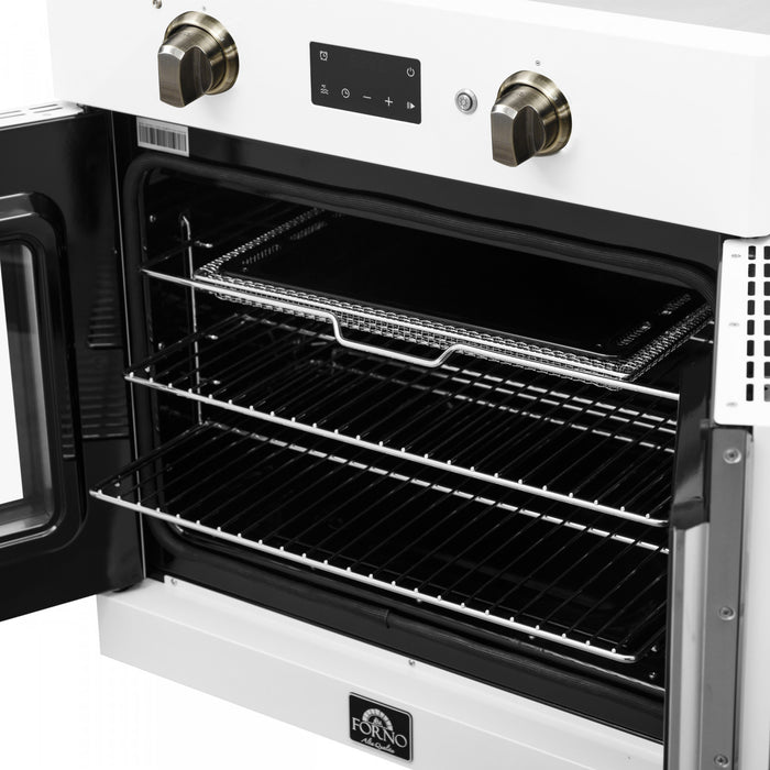 Forno Asti 30\" French Door Electric Wall Oven, White, 3.68 cu. ft. - FBOEL1333-30WHT