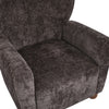 Wingate Cozy Wingback Armchair with Premium Fabric and Solid Wood Legs, Dark Brown, Teak | Wingate Fauteuil Aile Confortable en Tissu Premium et Pieds en Bois Massif, Brun Fonce, Teck