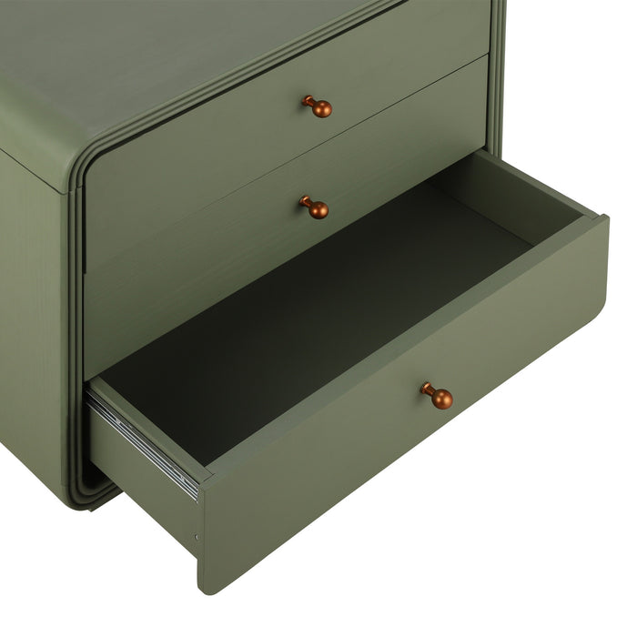 Sophia Modern Nightstand with Storage and Drawer,Olive Green