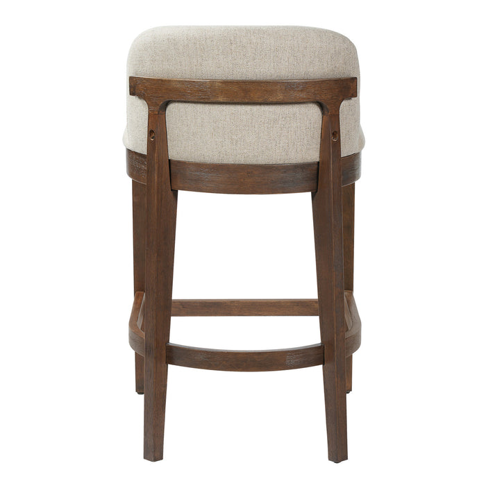 Calista Rubber Wood Counter Stool Set of 2,Walnut