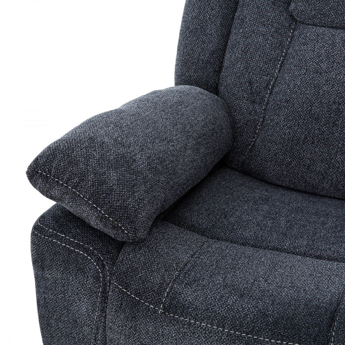 Renner 38 in. Upholstered Manual Rocker Recliner with Lever - Dark Grey