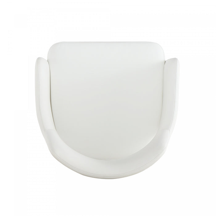 Tremont Modern Vegan Leather Metal Armchair in White - Set of 2