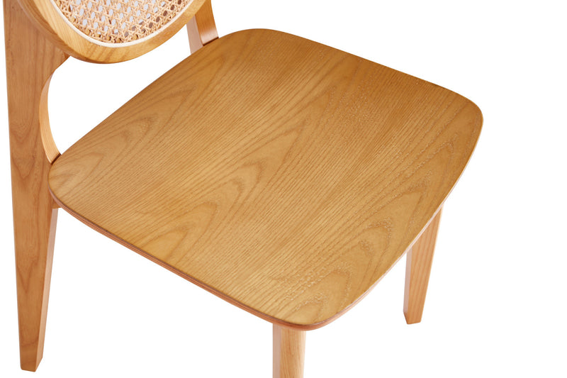 Versailles Industry Chic Wood Dining Chair in Natural - Set of 4