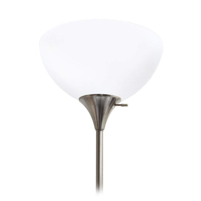 Ardelo Floor Lamp w/ Gooseneck Reading Light, Brushed Nickel, 71.5\"H