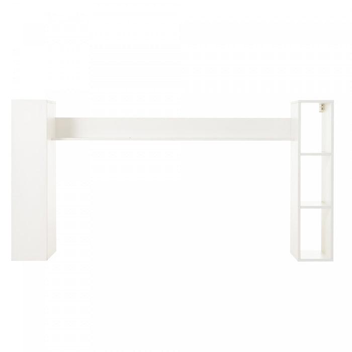Zara 65 Inch Wall-Mounted TV Unit Set with Display Shelves, White