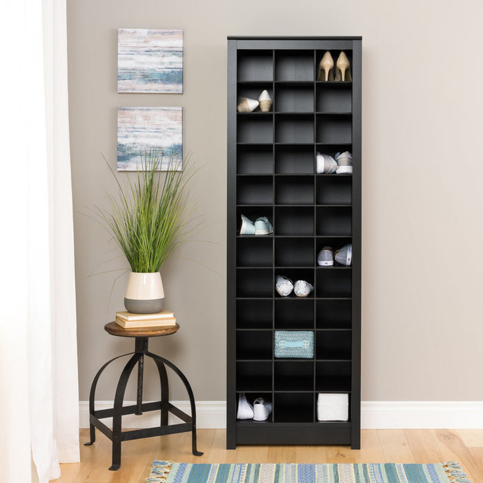 Thirty-Six Pair Shoe Storage Rack - Black
