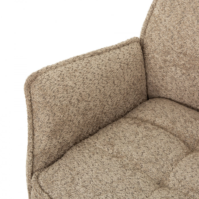 Elowen Taupe Upholstered Swivel Dining Armchair (Set of 2)