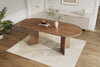 Ovalux 79 Inch Modern Oval Dining Table with Dual Pedestal Base and Wood Finish, Walnut | Ovalux Table a Manger Ovale Moderne 79 po avec Base a Double Piedestal et Finition Bois, Noyer
