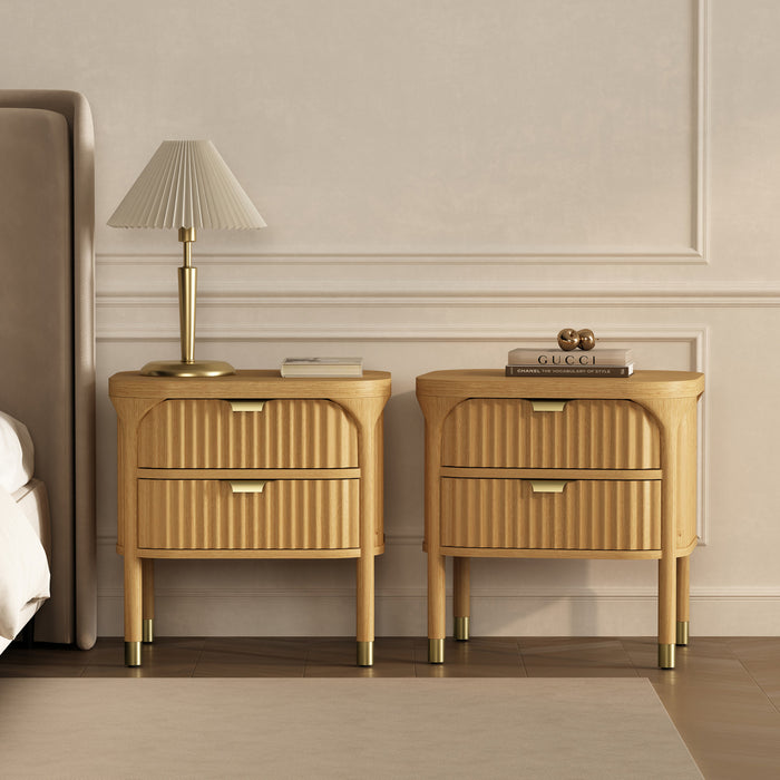 Park Contemporary 24\" Nightstand in Natural (2-Drawer)
