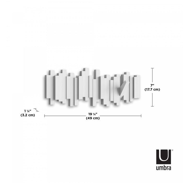 Umbra Modern Sticks Wall-Mounted Coat Rack - White