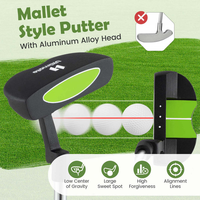 Ultimate Junior Golf Club Set For Children Includes 165cc #3 Fairway Wood & #7 Iron Green