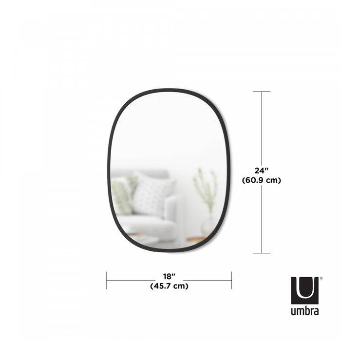 Umbra Hub Oval 24\" x 18\" Wall Mirror - Black