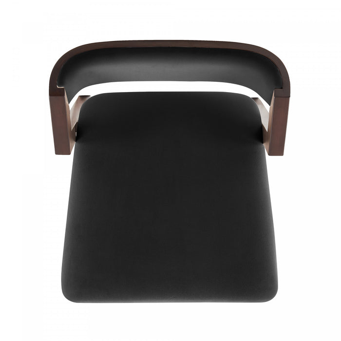 Patricia Modern Wood Upholstered Counter Stool in Black Armoire