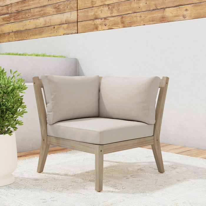 Teagon Outdoor Corner Patio Chair Patio - Natural Beige