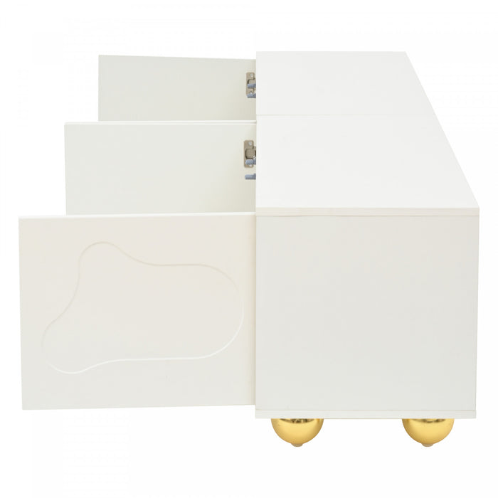 Emily Cloud-Shape TV Cabinet Entertainment Center with Storage
