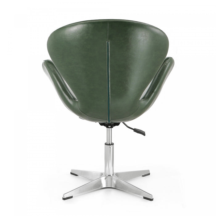 Raspberry Modern Upholstered Swivel Lounge Chair in Forest Green - Set of 2 Accent Chair