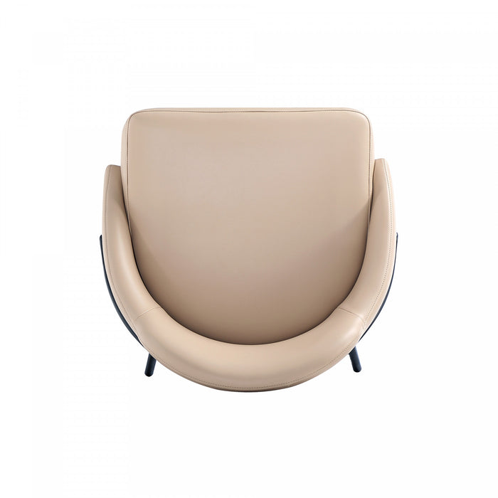 Gracie Modern Metal Upholstered Barstool in Tan and Black - Set of 2