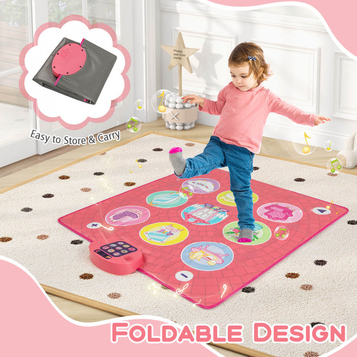 Costway Kids Dance Mat Electronic Dancing Pad with 3 Game Modes Music Dance Step Play Toy