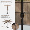 Costway 10 ft 3-tier Vented Patio Umbrella Large Market Table Umbrella Outdoor Sun Shade Brown