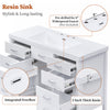 Resina 48 Inch Single Sink Bathroom Vanity with Resin Sink and 6 Drawers, White | Resina Meuble-Lavabo Simple 48 po avec Vasque en Resine et 6 Tiroirs, Blanc