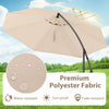 Costway 10' Hanging Umbrella Patio Sun Shade Offset Outdoor Market W/ T Cross Base Beige
