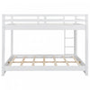 Ethan Solid Wood Queen Size Bunk Bed with Ladder, Sturdy & Space-Saving, White | Lit superpose Ethan en bois massif format Queen avec echelle, gain de place, blanc