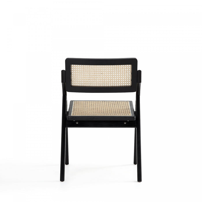 Lambinet Industry Chic Wood Folding Chair in Black and Natural - Set of 4 Dining Chair