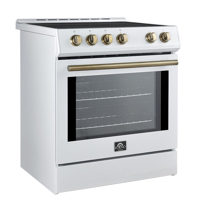 Forno Leonardo Espresso 30\" Slide-In Induction Range, White -FFSIN0982-30WHT