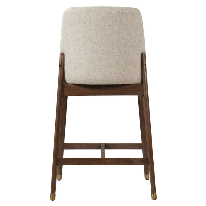 Clara Rubber Wood Bar Stool Set of 2,Walnut