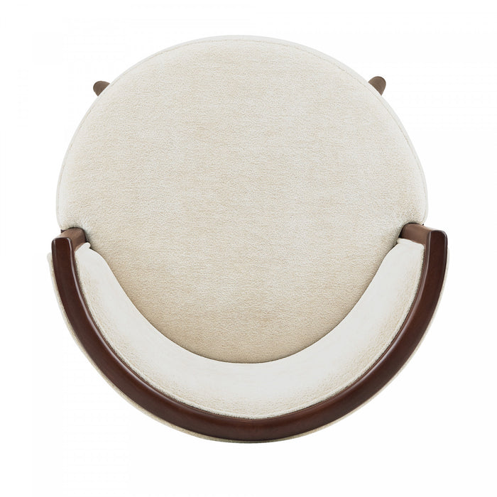 Evalyn Modern Wood Upholstered Counter Stool in Cream - Set of 3