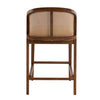 Tatti Rubber Wood Counter Stools with Cane Back Set of 2,Walnut | Tatti – Lot de 2 tabourets de comptoir en bois d’hevea avec dossier en cannage, couleur beige
