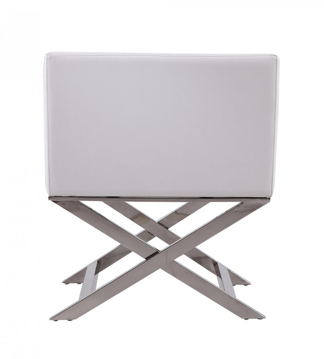 Hollywood Contemporary Vegan Leather Accent Armchair in White - Set of 2