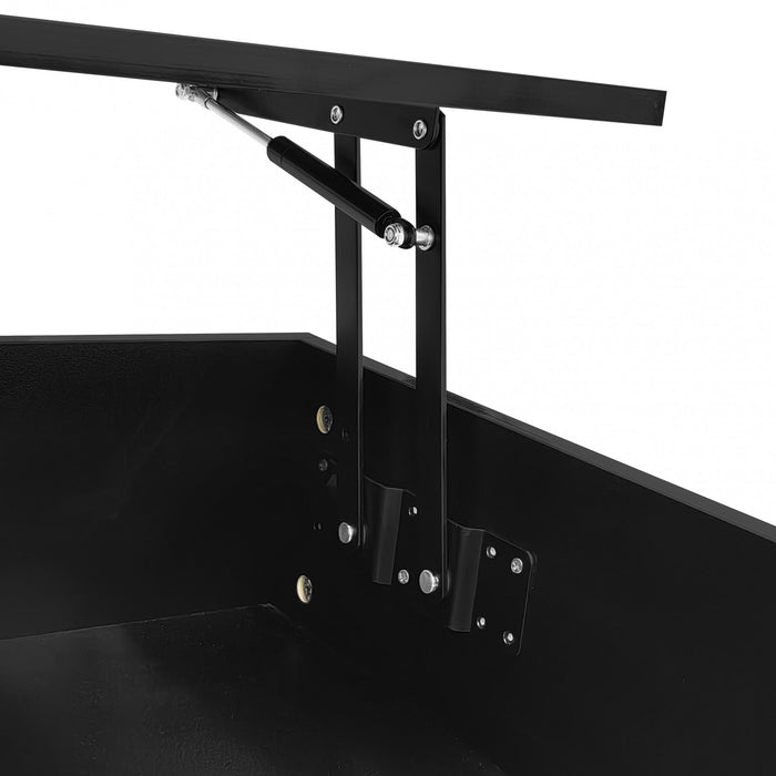 Ethan Lift-Top Coffee Table with LED Lighting and Sliding Extendable Top,Black