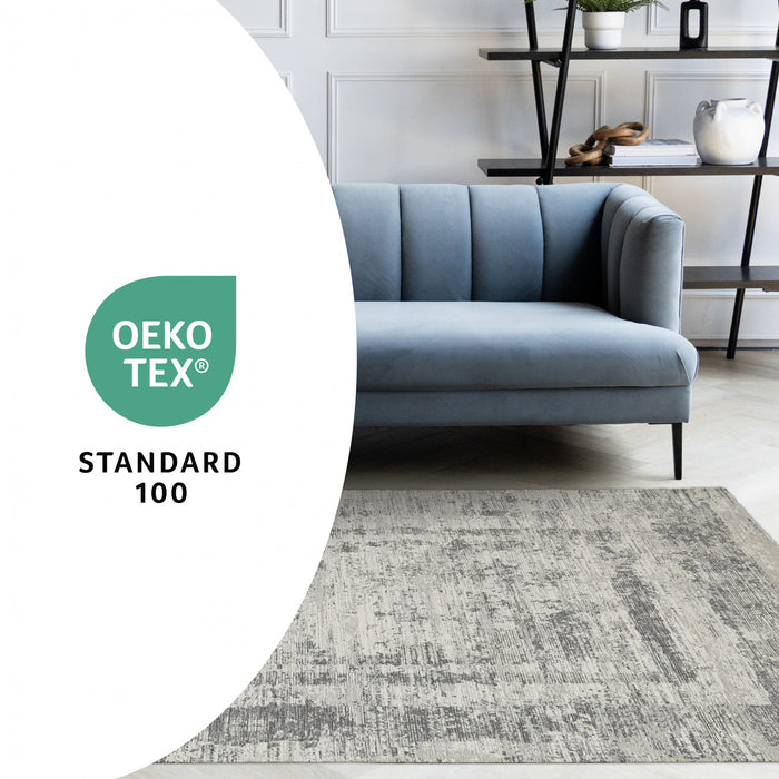 Kylie Grey Faded Borders Rug, 7'10\" x 10'10\" Indoor Area Rug
