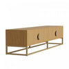 Aspect 70.8 Inch Modern TV Cabinet with Wood Grain Finish and Soft-Close Hinges, Natural | Aspect Meuble TV Moderne 70.8 po avec Finition Bois Graine et Charnieres a Fermeture Amortie, Naturel