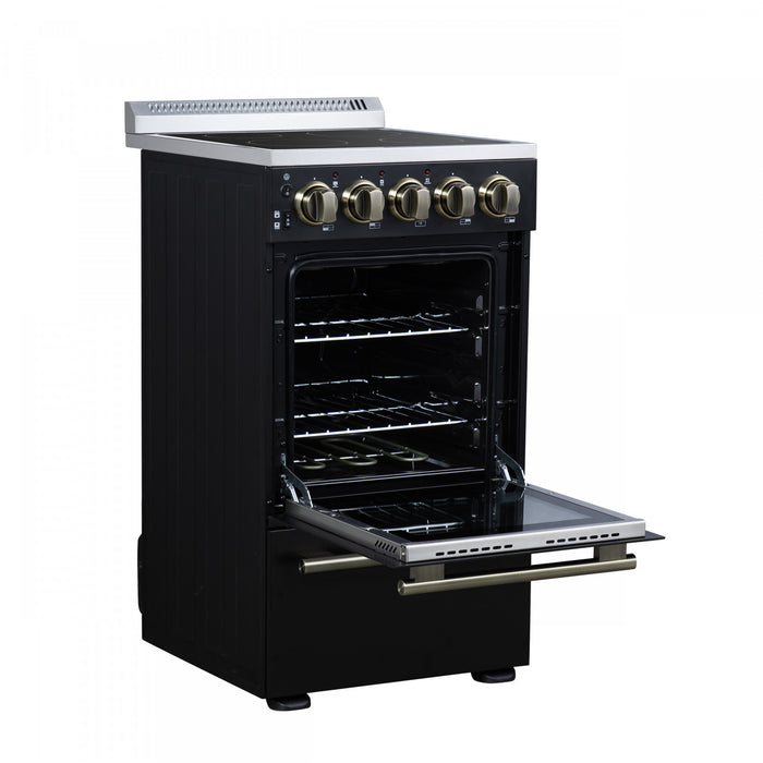 Forno Pallermo 20 Inch Electric Range in Black, 2.05 cu.ft. - FFSEL6051-20BLK