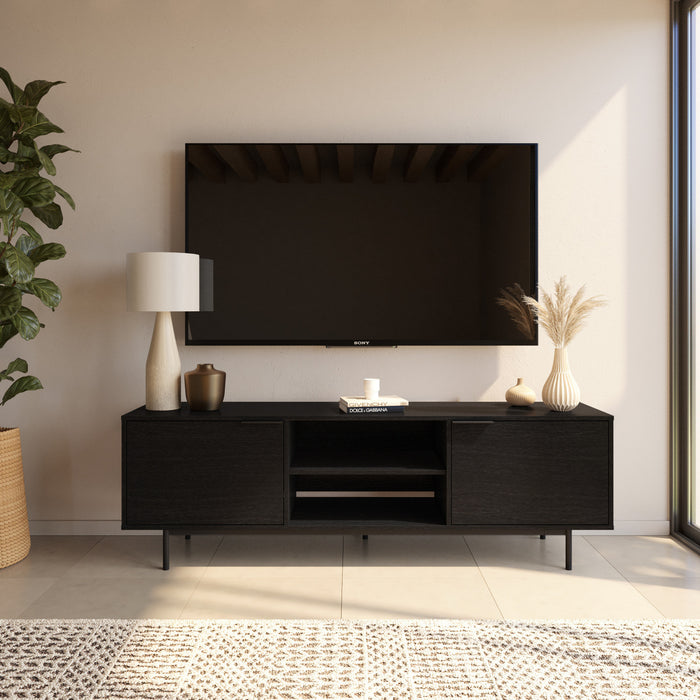 Nordika Hamilton 70\" TV Stand with 2 Storage Cabinets - Black