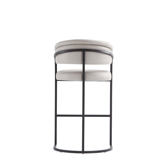 Augusta Modern Metal Upholstered Barstool in Light Gray - Set of 3