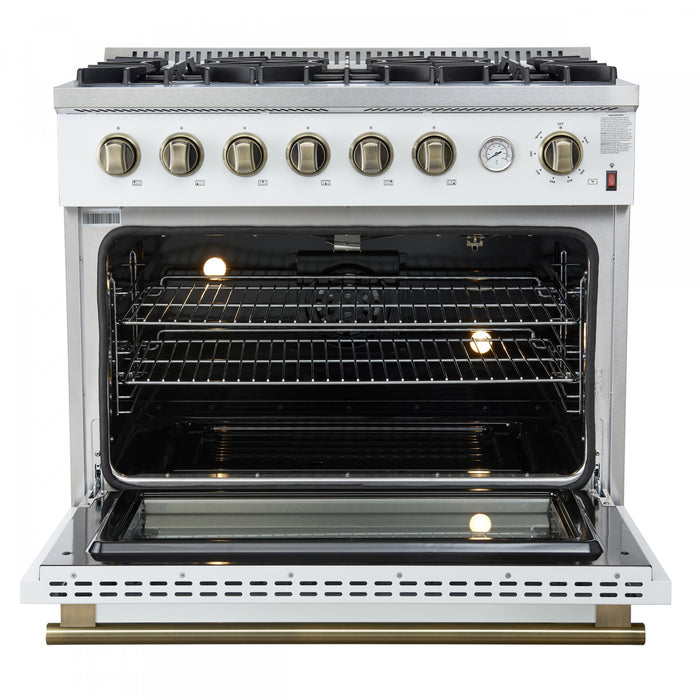 Forno Marco 36-inch Gas Range White 4.32 cu.ft - FFSGS6277-36WHT