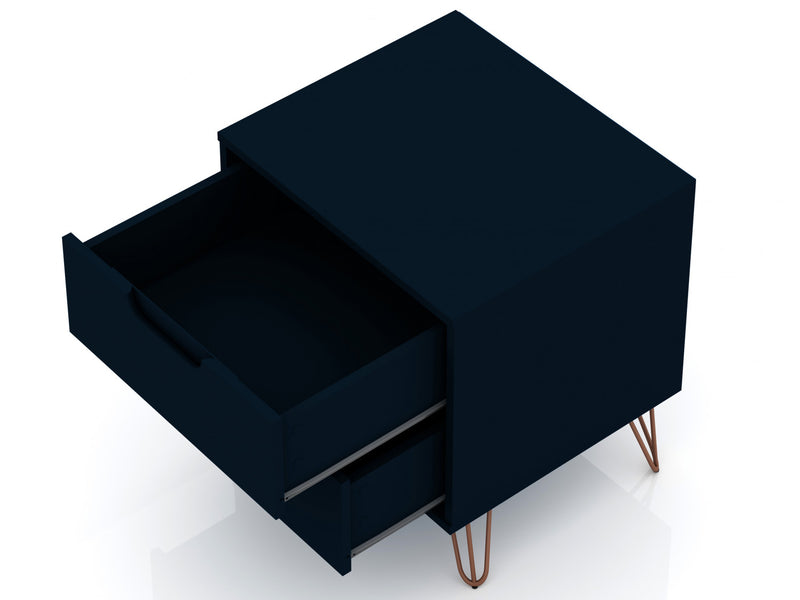 Rockefeller Mid-Century Modern 2-Piece Dresser Set in Midnight Blue