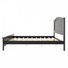 Benson Full Size Solid Wood Platform Bed with Stylish Headboard, Black | Lit plateforme Benson en bois massif format Full avec tete de lit elegante, noir