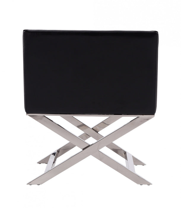 Hollywood Contemporary Vegan Leather Accent Armchair in Black - Set of 2