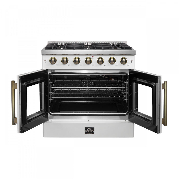 Forno Galiano 36\" White Gas Range, 4.32 cu.ft- FFSGS6444-36WHT