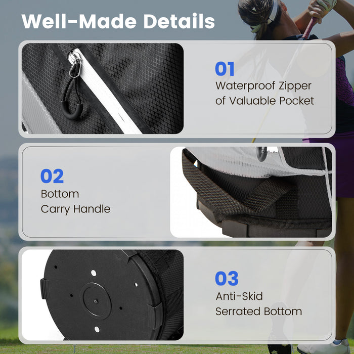 Costway Lightweight Golf Cart Bag With 14 Way Top Dividers 9 Pockets Rain Hood Cooler Bag