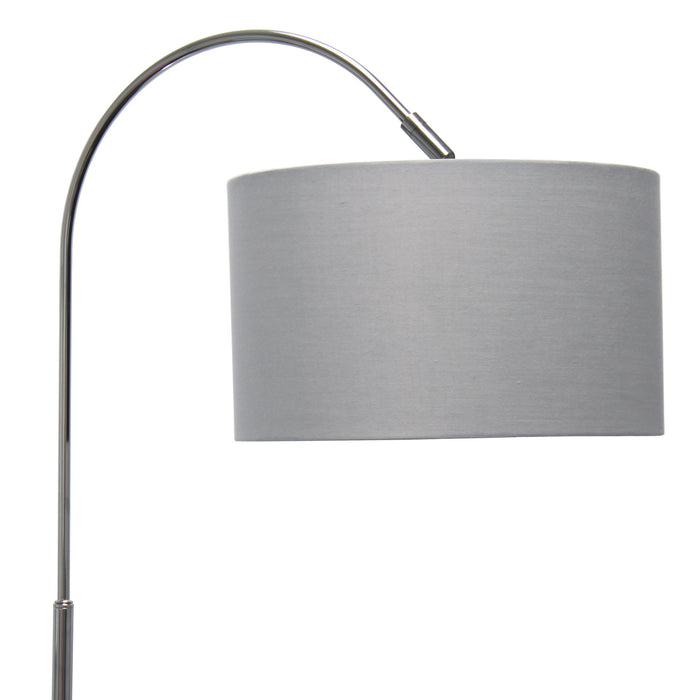 Arries Modern Arched Floor Lamp, Brushed Nickel &Silver, 66\"
