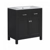 Felix 60 Inch Modern Double Bathroom Vanity with Ceramic Sink & Storage Cabinet, Black | Meuble de salle de bain double moderne Felix 60 pouces avec lavabo ceramique et rangement, noir