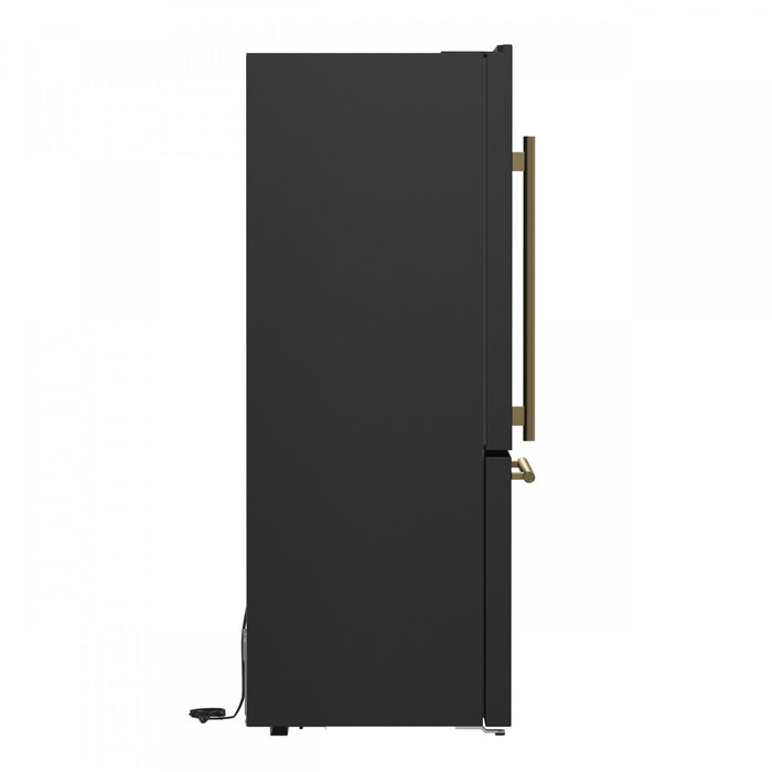 Forno Milano Espresso 31 Inch Bottom Freezer, Black, 17.2 cu.ft. - FFFFD1785-31BLK