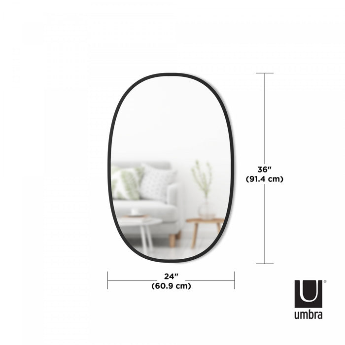 Umbra Hub Oval 24\" x 36\" Wall Mirror - Black