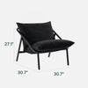 Ada Metal Frame Sling Accent Chair with Cushions - Black | Ada fauteuil d’appoint à sangle avec cadre en métal et coussins - Noir